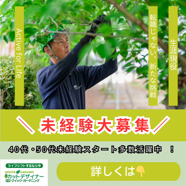 今の働き方に不安がある方へ。 植木カットデザイナーなら、未経験からでも安定収入と自由な働き方を同時に叶えられます。