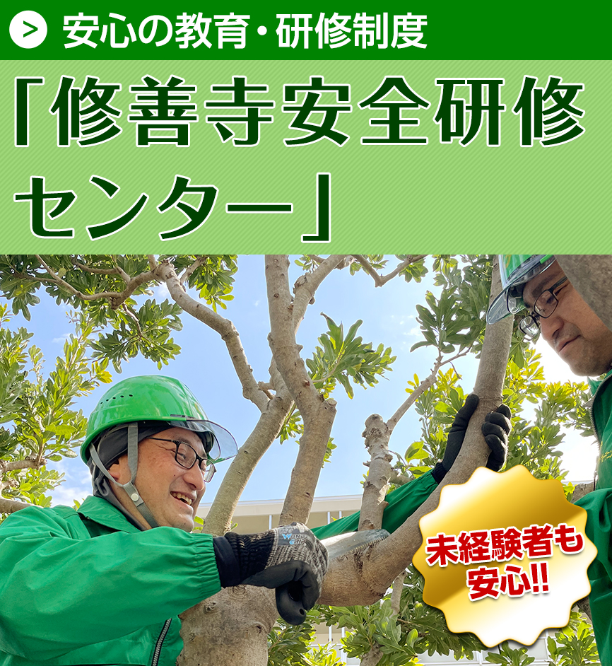 安心の教育・研修制度「植木屋道場」　未経験者でも安心！